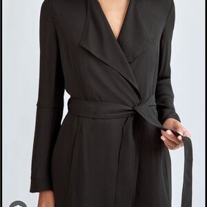 Babaton Classic Black Drape Coat